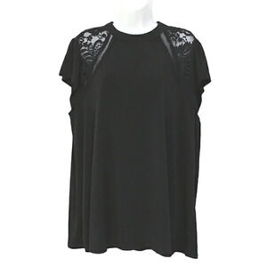 Torrid 2 cap sleeve lace accent blouse 